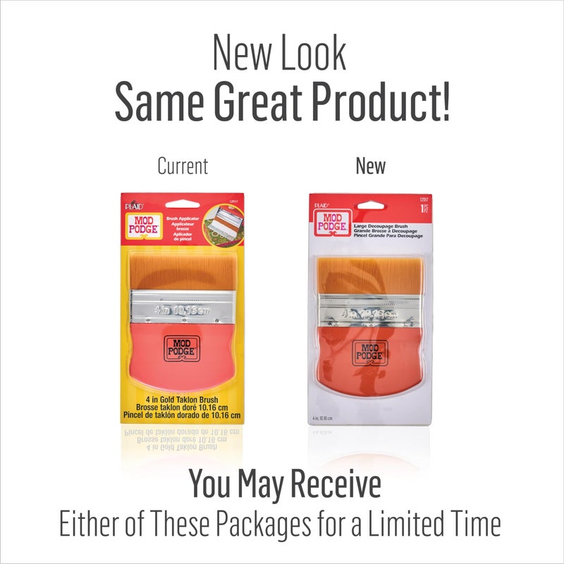 Mod Podge Brush Applicator 4-Inch, 12917 Gold Taklon, 1 Pack - Image 2