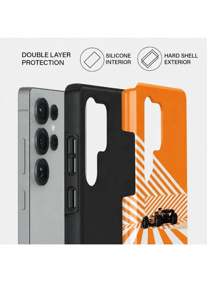 Mobcos Samsung Galaxy S25 Ultra Racing Run Premium Case Compatible with Hybrid Dual-Layer Hard Shell + Silicone Protection - Scratch-Resistant Shockproof Mobile Cover