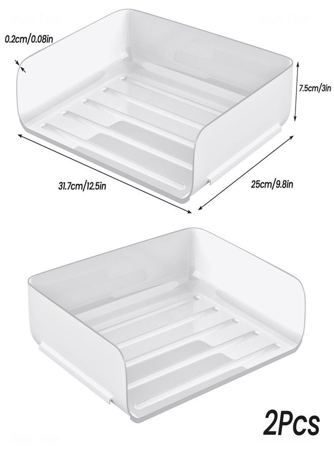 Tomorotec Desk Letter Tray Set, A4 Size White Stackable Document Organizer Office Desktop File Paper Holder Book Storage Rack Side Load Anti-Skid Stacking Support Convex Bottom (2X Landscape) - Image 5