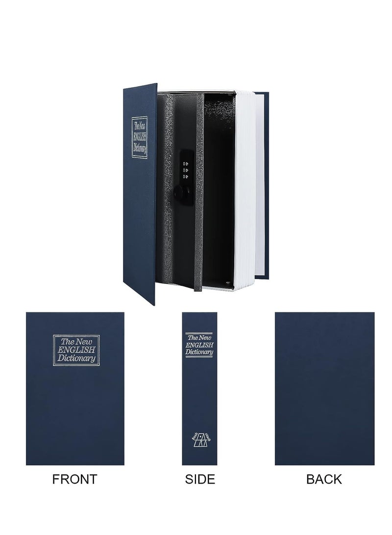 SOLARAE Diversion Book Safe with Combination Lock Safe Secret Hidden Metal Lock Box Money Hiding Box Collection Box 9.5" x 6.2" x 2 .2" Navy Large - Image 5