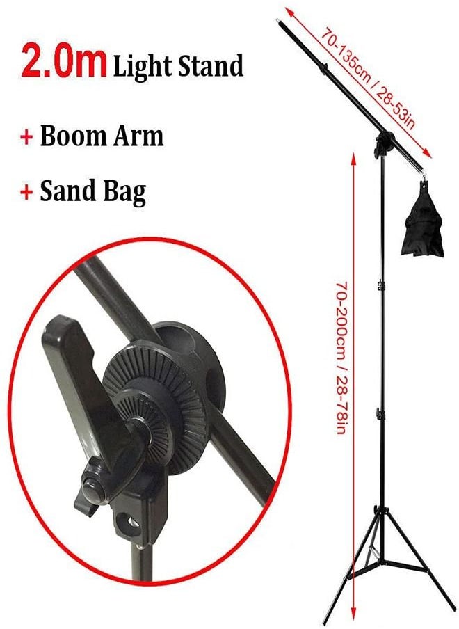PADOM - Padom Softbox Photography Lighting Kit Studio Equipment, 2800-5700K 150W Bi-color Temperature Bulb with Remote, Light Stand, Boom Arm softbox for Portrait Product Shooting (Set of 1 boom arm) - Image 1