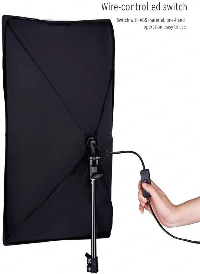 PADOM - Padom Softbox Photography Lighting Kit Studio Equipment, 2800-5700K 150W Bi-color Temperature Bulb with Remote, Light Stand, Boom Arm softbox for Portrait Product Shooting (Set of 1 boom arm) - Image 1
