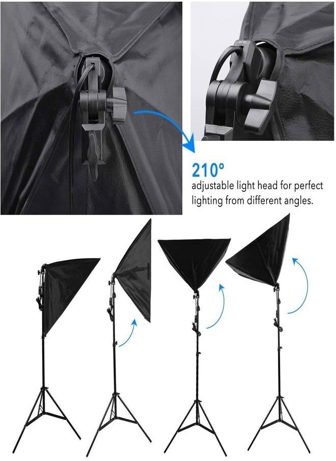 PADOM - Padom Softbox Photography Lighting Kit Studio Equipment, 2800-5700K 150W Bi-color Temperature Bulb with Remote, Light Stand, Boom Arm softbox for Portrait Product Shooting (Set of 1 boom arm) - Image 1