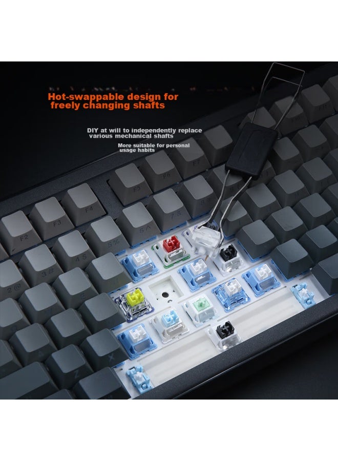 Daryo Dareu A98 Professional Edition 98-key Layout Wired/wireless/bluetooth Tri-mode Customizable Mechanical Gaming Rgb Backlit Keyboard, Mengyu Hifi Switch - Absolute Purple - Image 2