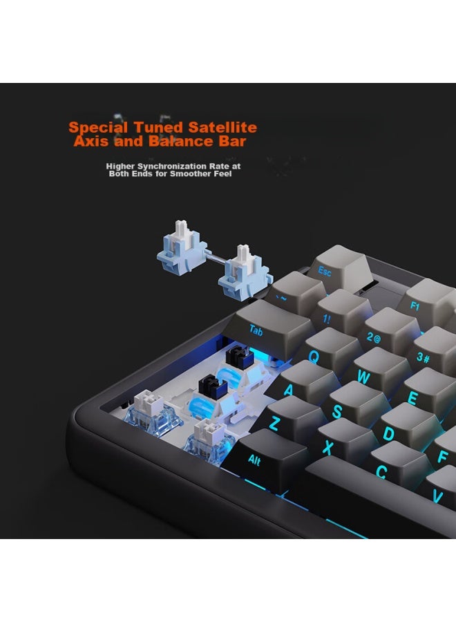 Daryo Dareu A98 Professional Edition 98-key Layout Wired/wireless/bluetooth Tri-mode Customizable Mechanical Gaming Rgb Backlit Keyboard, Mengyu Hifi Switch - Absolute Purple - Image 4