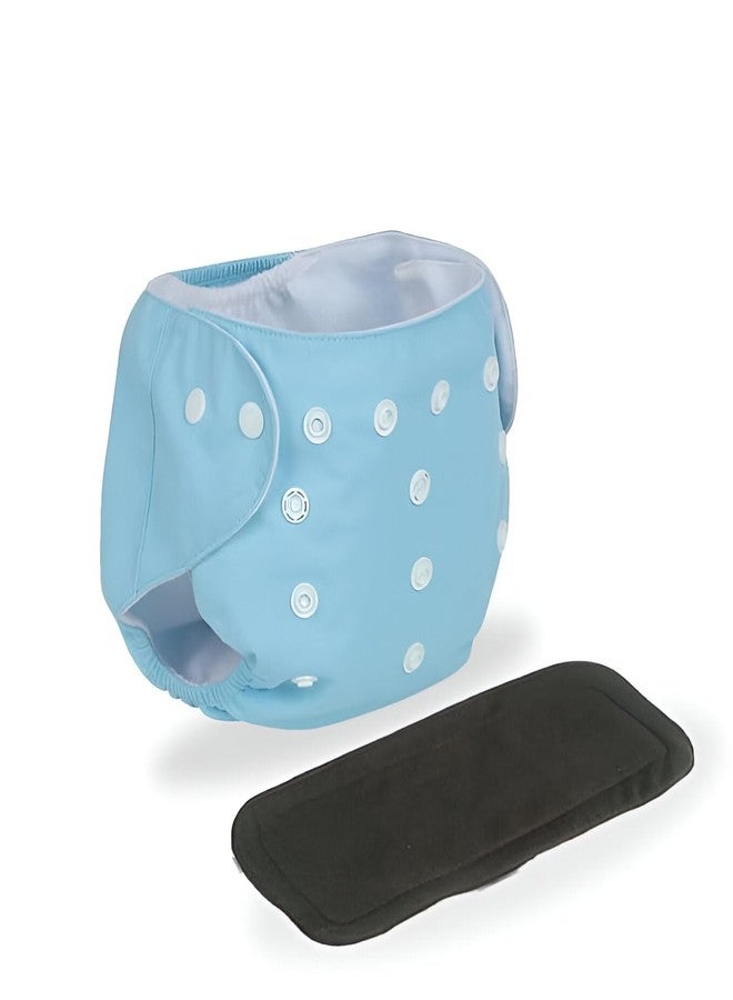 Laee cute "Eco Baby Cloth Diaper with Insert - Adjustable Snap Buttons & Comfortable Fit" (purple+blue(black insert)) - Image 2
