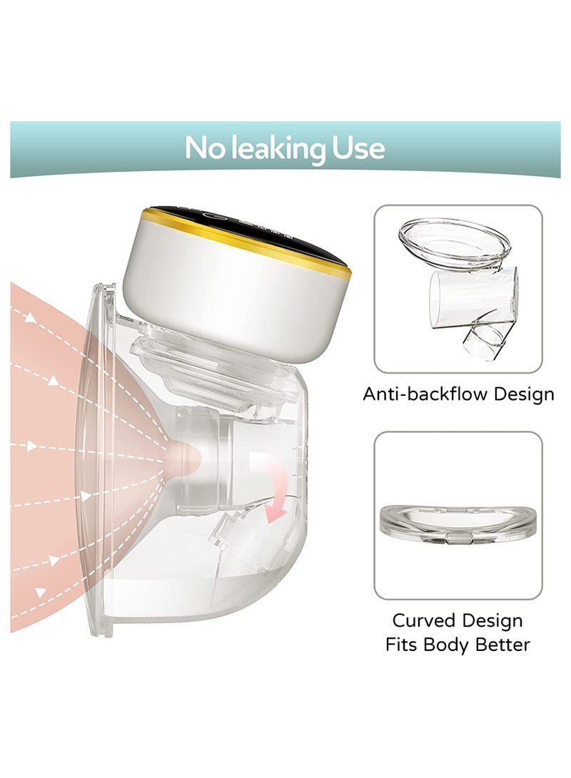 Wearable Electric Breast Pump, Wireless Hands-Free Breast Pump with 3 Modes 9 Levels Suction  Smart LCD Display, Anti-Overflow  Low Noise Breast Milkpump with Massage  Pumping (24mm Flange) - Image 3