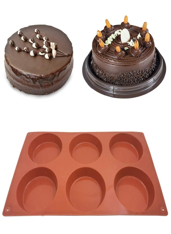 DaKuan 3 Packs 6 Cavity Large Round Disc Candy Silicone Molds, DaKuan Non-Stick Baking Molds, Mousse Cake Pan for French Dessert, Pie, Candy, Soap, Dia 3.1 Inch- Reddish - Image 4