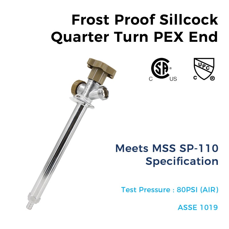 Himaweek 8-inch Anti-Siphon Frost Free Sillcock, Quater Turn 3/4-Inch Hose Bibb x 1/2-Inch PEX End,No Lead Brass Valve Frost Proof Outdoor Faucet Spigot - Image 4