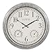 La Crosse La Crosse 433-3236 14-inch Silas Indoor/Outdoor Galvanized Analog Quartz Wall Clock, Silver  - Image 2