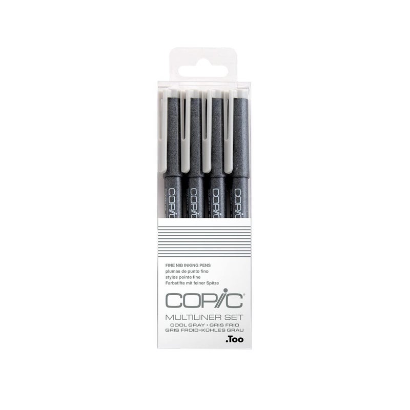 Copic Markers Multiliner Gray Pigment Based Ink, 4-Piece Set - Image 4