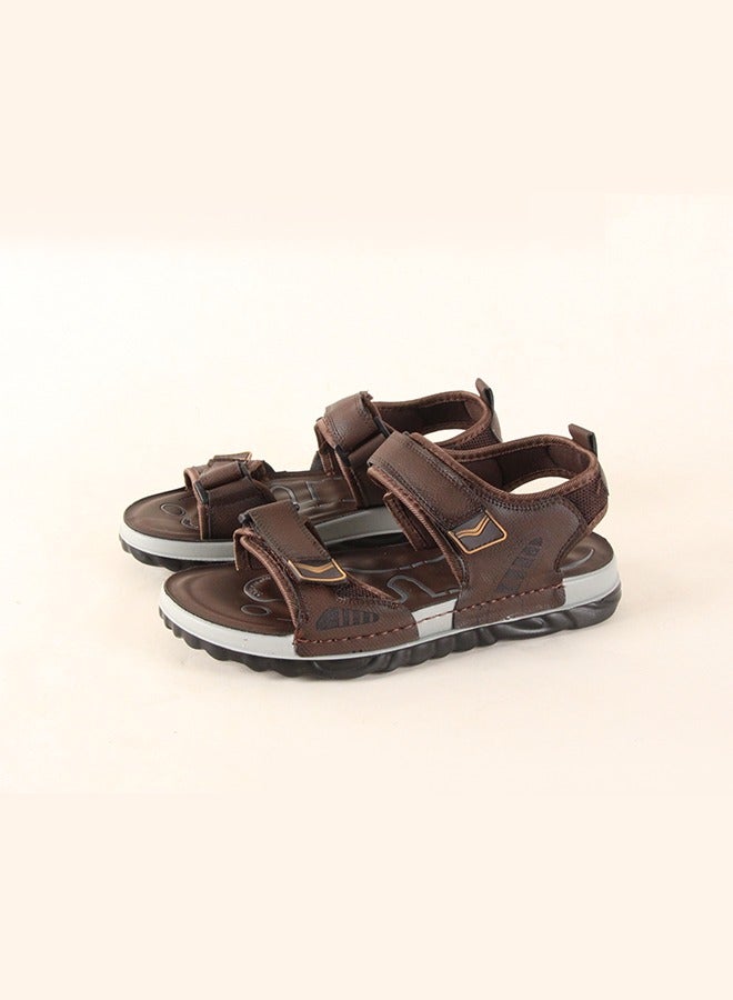 BOTELI Men's 40-45 Big Size Brown Velcro Sandals - Airflow Design Lightweight Sole For Sports, Casual & Beach Activities - Image 2