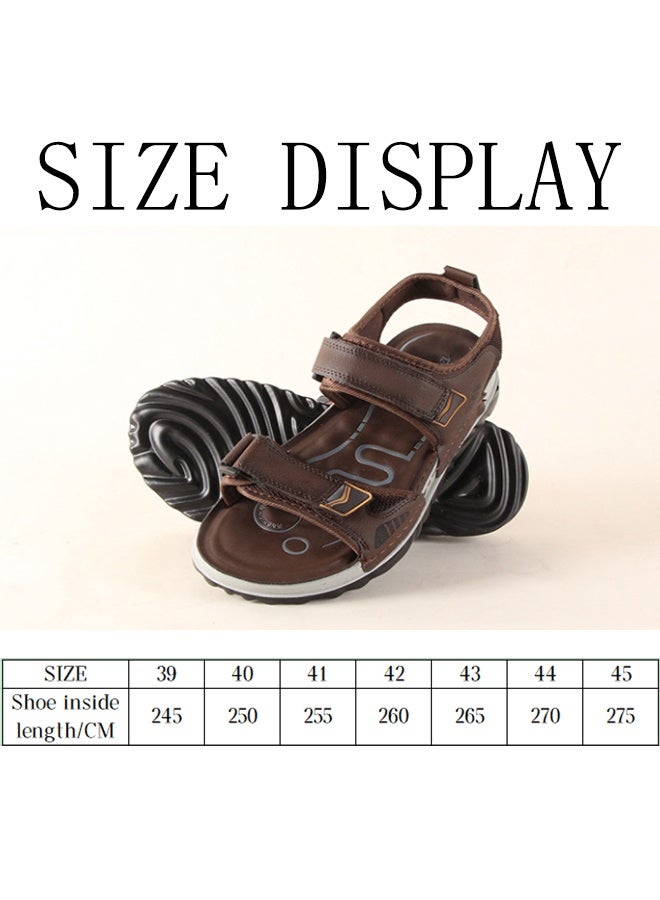BOTELI Men's 40-45 Big Size Brown Velcro Sandals - Airflow Design Lightweight Sole For Sports, Casual & Beach Activities - Image 5