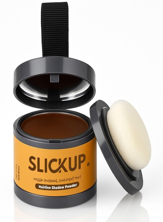 SLICKUP Hairline Shadow Powder for Root Touch Up | Instant Hair Colour Stick for Grey Hair Coverage | Temporary Hair Powder for Thinning Hair, Bald Spots & Hairline (Dark Brown) - Image 1