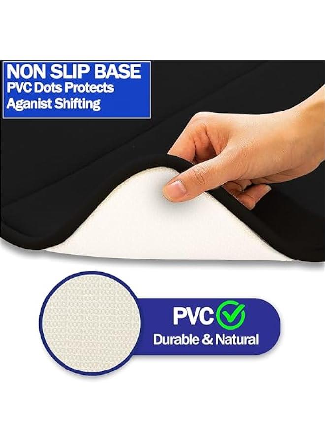 HOOKOR 2 Pack Memory Foam Bath Mat, Non-Slip Back, 50x80CM Fleece Softness, Highly Absorbent, Bathroom Carpet, Super Soft Microfiber Bath Rug, Rectangle, Easy to Clean Mat (Black) - Image 5