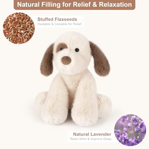 SuzziPals Heatable Coolable Dog Stuffed Animal Heating Pad Microwavable for Soothing Relaxation Lavender Scented Stuffed Dog Plush for Stress Relief Puppy Plushie Gifts for Kid Women - Image 5