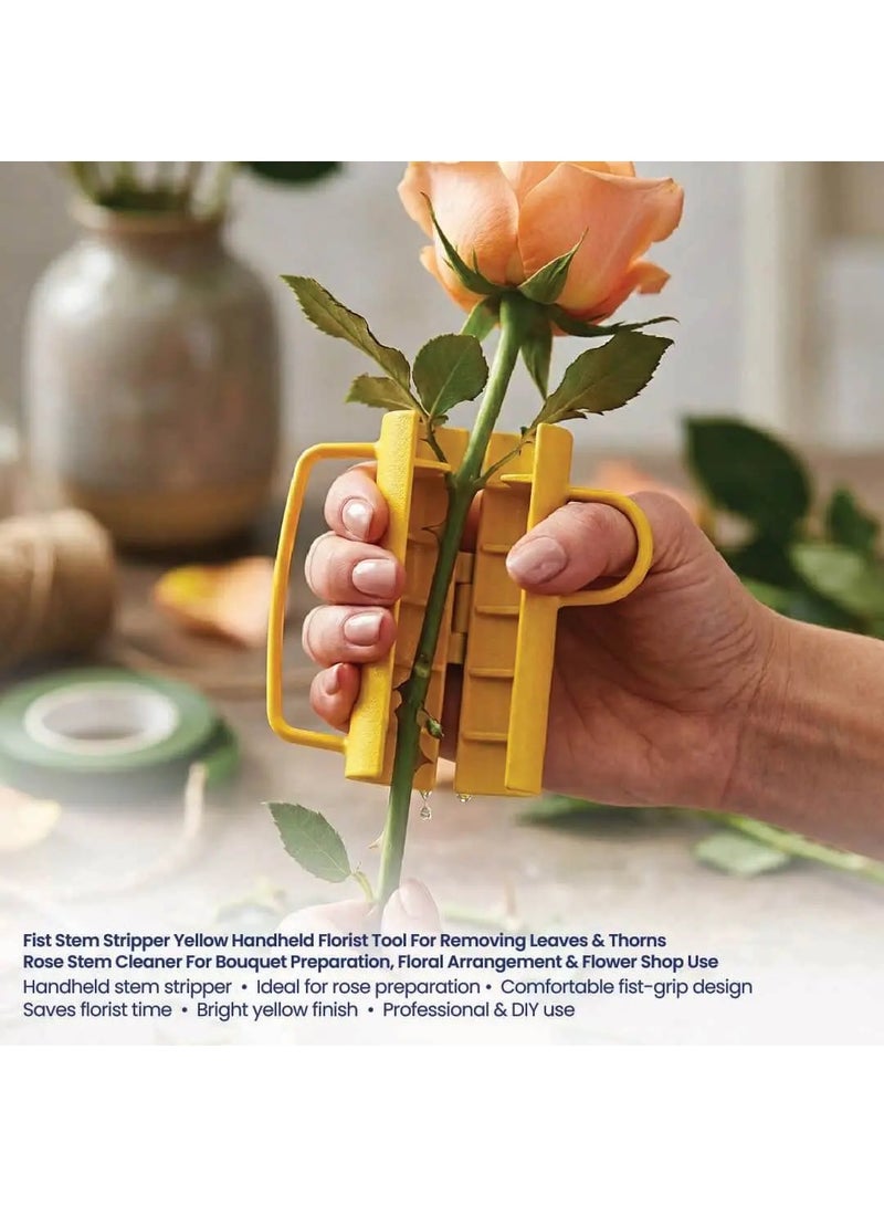 Si Bonne Easy, Grip Stem Stripper, Rose Thorn Remover and Flower Leaf Stripping Tool with Easy Grip Handles for Floral Arrangements, Bouquet Making and Gardening, Yellow - Image 5