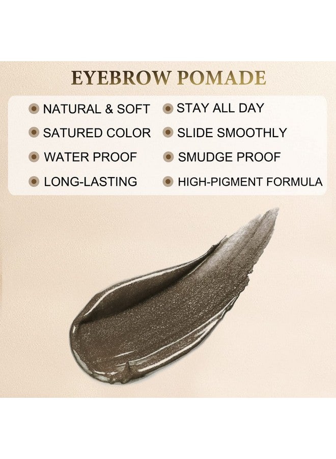 LAVONE Eyebrow Stamp Pencil Kit For Eyebrows, Makeup Brow Stamp Trio Kit With Waterproof Eyebrow Pencil, Eyeliner, Eyebrow Pomade, And Dual-Ended Eyebrow Brush - Ebony - Image 5
