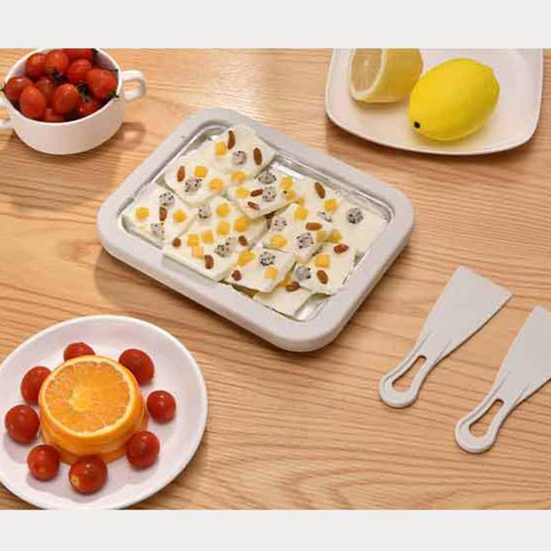 Ostin Ice Cream Roller Plate DIY Handcraft Non Plug in Required Large Size Stainless Steel Rolled Ice Cream Maker with Plastic Shovel - Image 1
