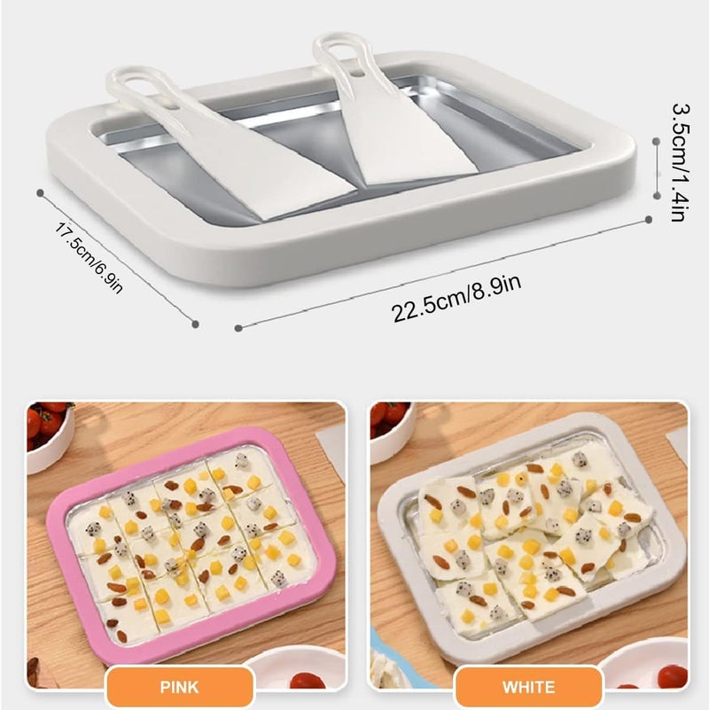 Ostin Ice Cream Roller Plate DIY Handcraft Non Plug in Required Large Size Stainless Steel Rolled Ice Cream Maker with Plastic Shovel - Image 4