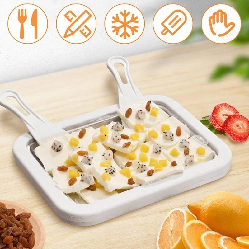 Ostin Ice Cream Roller Plate DIY Handcraft Non Plug in Required Large Size Stainless Steel Rolled Ice Cream Maker with Plastic Shovel - Image 5