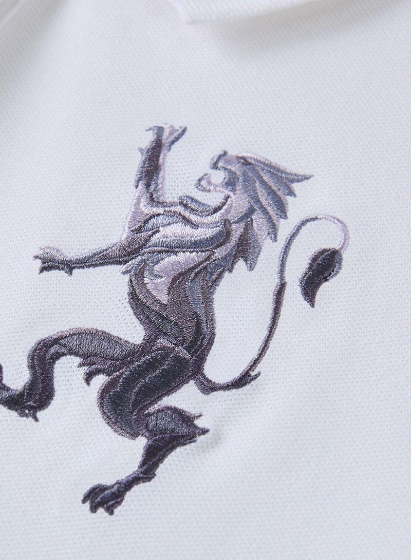 GIORDANO Women’s Slim Fit Embroidered 3D Lion Polo - Image 4