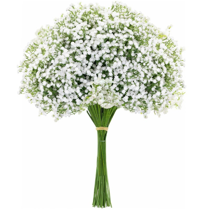 LYRWI 10PCS 21-inch Sturdy Artificial Babyâ€™s Breath Flowers - Non-Shedding Design for Wedding/Home Decor, Realistic Faux Gypsophila with Reinforced Stem Base - Image 1