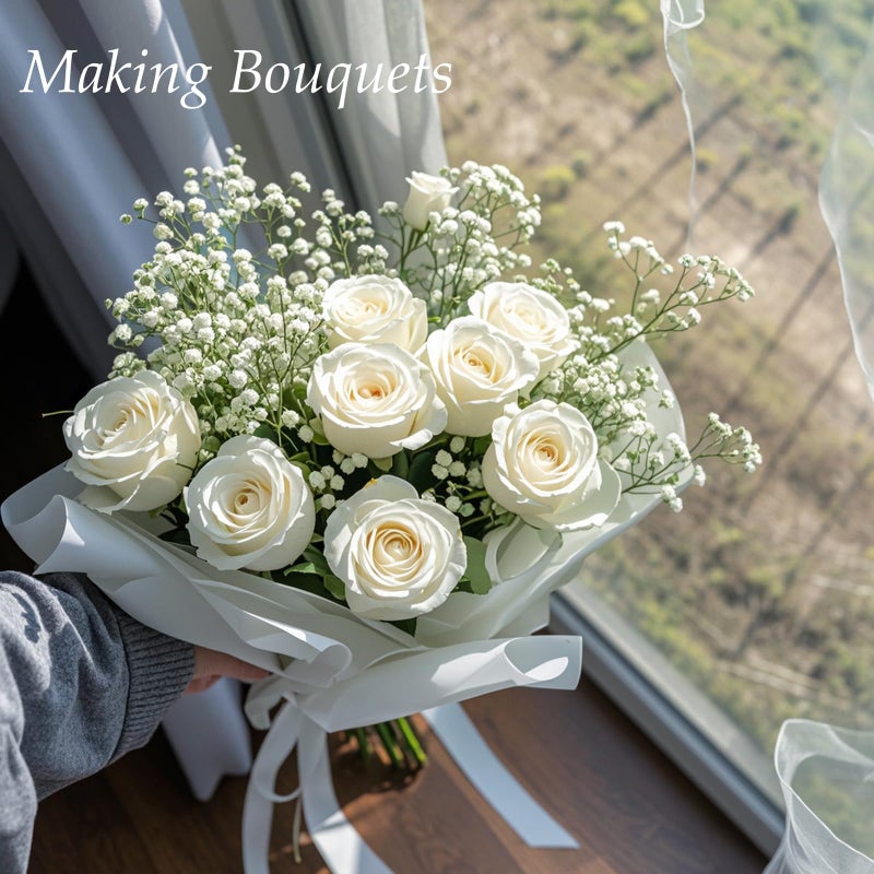 LYRWI 10PCS 21-inch Sturdy Artificial Babyâ€™s Breath Flowers - Non-Shedding Design for Wedding/Home Decor, Realistic Faux Gypsophila with Reinforced Stem Base - Image 5