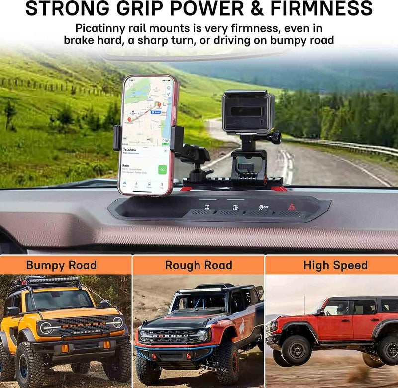 JHD-TOGO Phone & GoPro Holder-Slide Rail, Compatible with iPhone, Adjustable, Aluminum Alloy + ABS Material, Easy Installation - Image 2