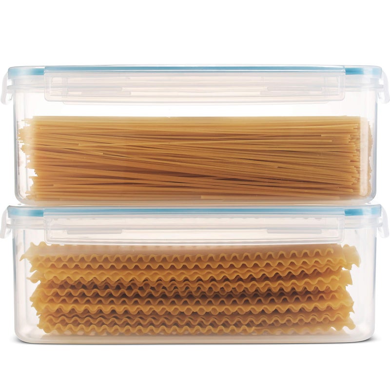 Komax Biokips Pasta Storage Containers w/Locking Lids (Set of 2) Airtight Food Storage Containers for Pantry - Pasta Containers for Organizing Pantry - Dishwasher Safe Canister Set (11.5 x 3.5 x 4.3) - Image 3