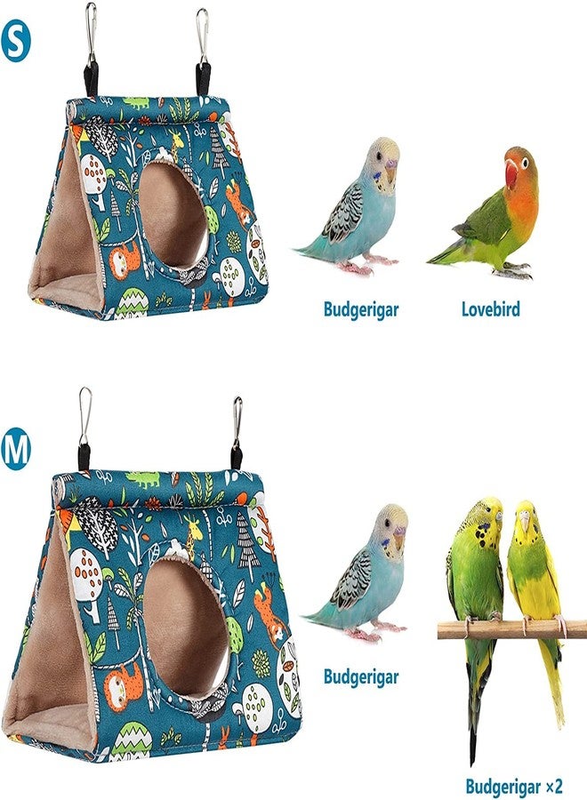PETANGEL Winter Warm Bird Nest House Hanging Hammock Velvet Shed Hut Finch Cage Plush Fluffy Birds Hideaway Sleeping Bed for Hamster Parrot Parakeet Cockatiels Budgies Cockatoo Lovebird (Size: S) - Image 3