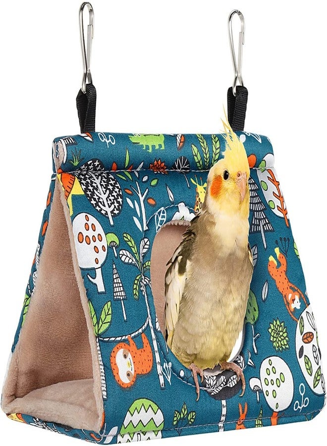PETANGEL Winter Warm Bird Nest House Hanging Hammock Velvet Shed Hut Finch Cage Plush Fluffy Birds Hideaway Sleeping Bed for Hamster Parrot Parakeet Cockatiels Budgies Cockatoo Lovebird (Size: S) - Image 1