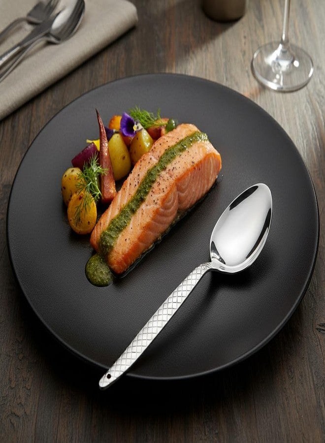 BNAZIND 3-Pack Chef Kunz Spoon | 9 Inch S.S 18/10 Silverware Set of Serving, Slotted and Perforated Spoons Perfect for Basting, Plating, Quenelle, Sauces with Non-Slip Grip - Image 3
