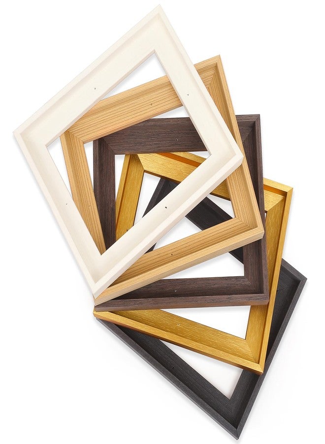 CANFRAVAS 8x10 Solid Wood Canvas Floater Frame, Wood Floating Frames, Floater Frame for 0.6"-0.8" Deep Canvas Paintings (8"x10", Gold) - Image 1