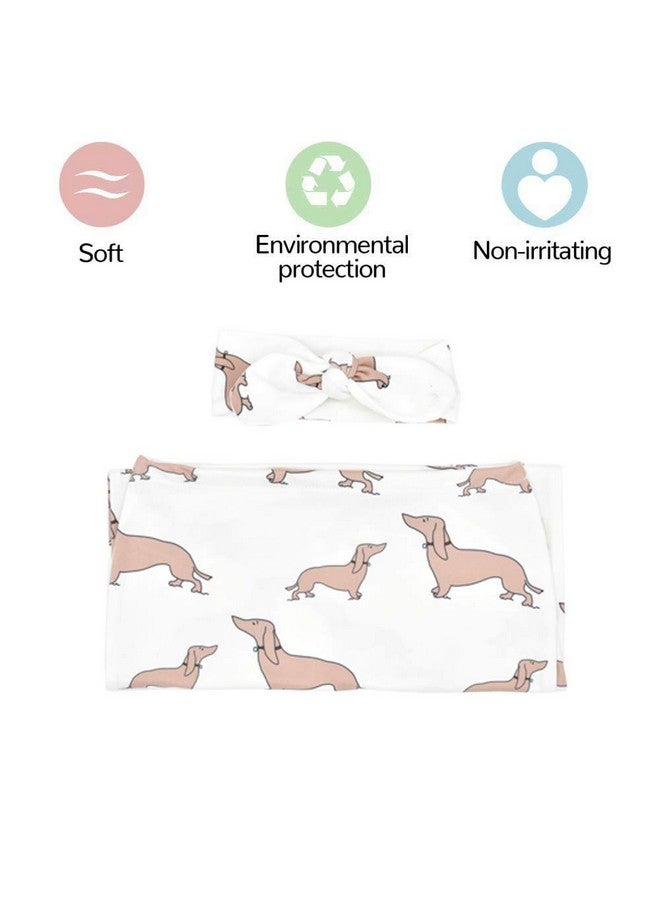 Culclendy Doxie Swaddle Sack for Newborn, Dachshund Cocoon, Weiner Dog Swaddle with Headband, Boy Sleep Sack, Baby Boy Cocoon Swaddle, Cocoon Sack, Newborn Hospital Photos - Image 5