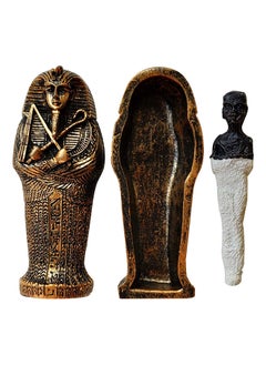 Generic Secruk Resin Ornament Statue Ancient Egyptian Pharaoh Queen Mummy Pyramid Magic Props Ancient Mummy Sculpture Figure -- 01 