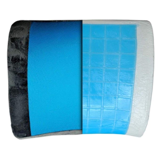 ORTHOPEDIC LUMBAR SUPPORT COOLING GEL MEMORY FOAM PILLOW RELIEF FOR LOWER BACK PAIN SCIATICA PAIN RELIEF IDEAL BACKREST PILLOW FOR COMPUTEROFFICE CHAIR CAR SEAT GREY