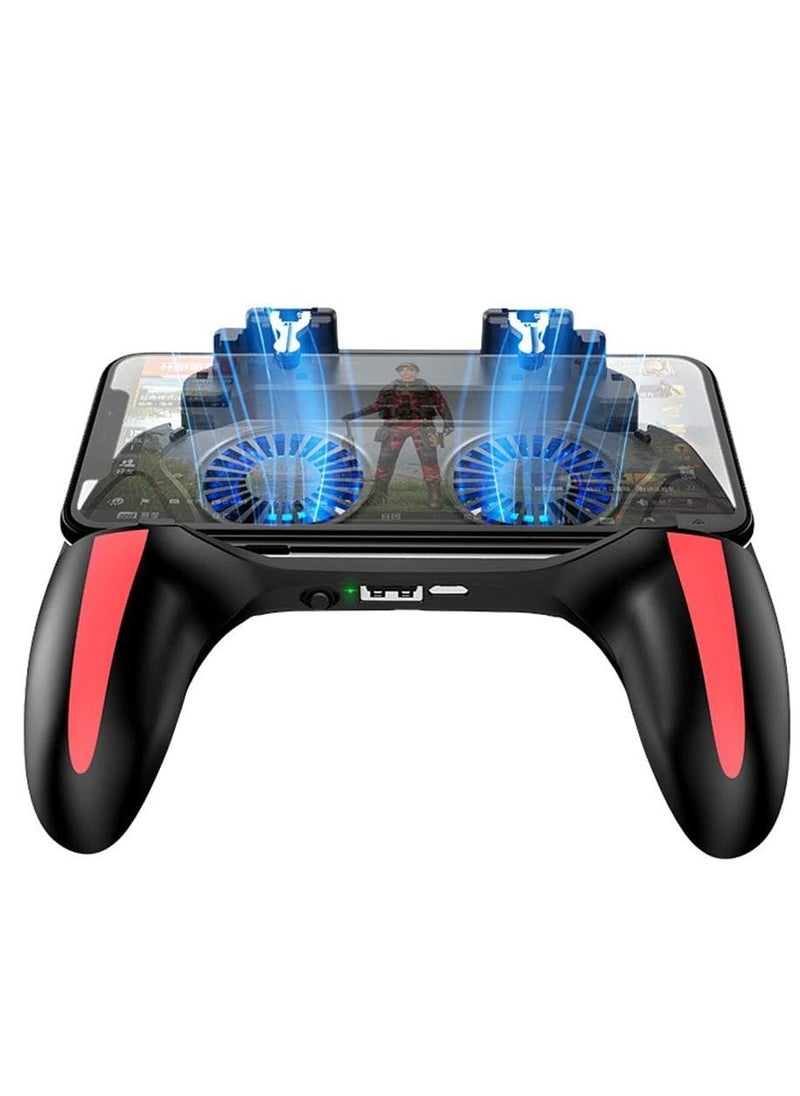 LIXES PUBG Mobile Controller, H10 Double Fan Cooling Mobile Gamepad, Rules of Survival Gaming Joysticks with Sensetive Shooting Feel, Compatible with 4.7-6.0 inch Phone Accessories  - Image 1