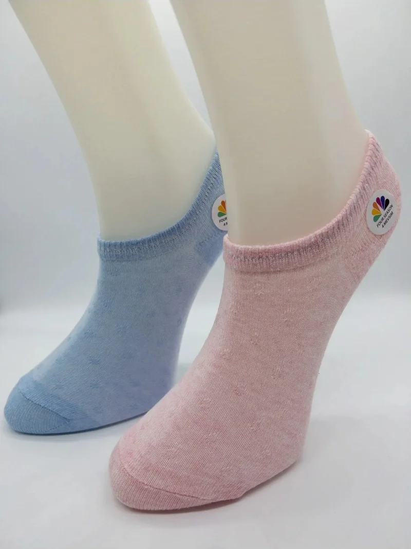 سيهو سوكس Women's Cotton 6 Pairs Rice Knit Colorful Invisible Sneaker Socks