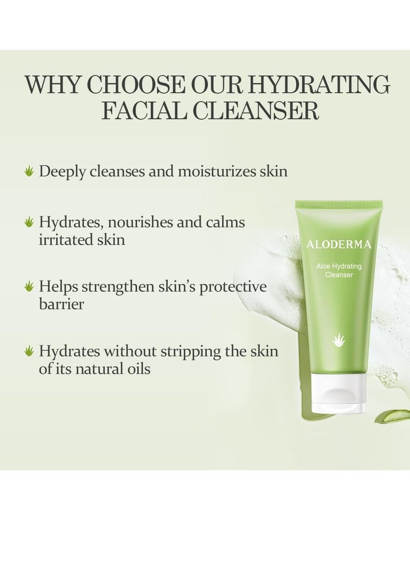 Aloderma Aloderma Basic Aloe Hydrating Set - 3 Pieces - Cleanser, Cream, 200g Aloe Vera Gel  - Image 2