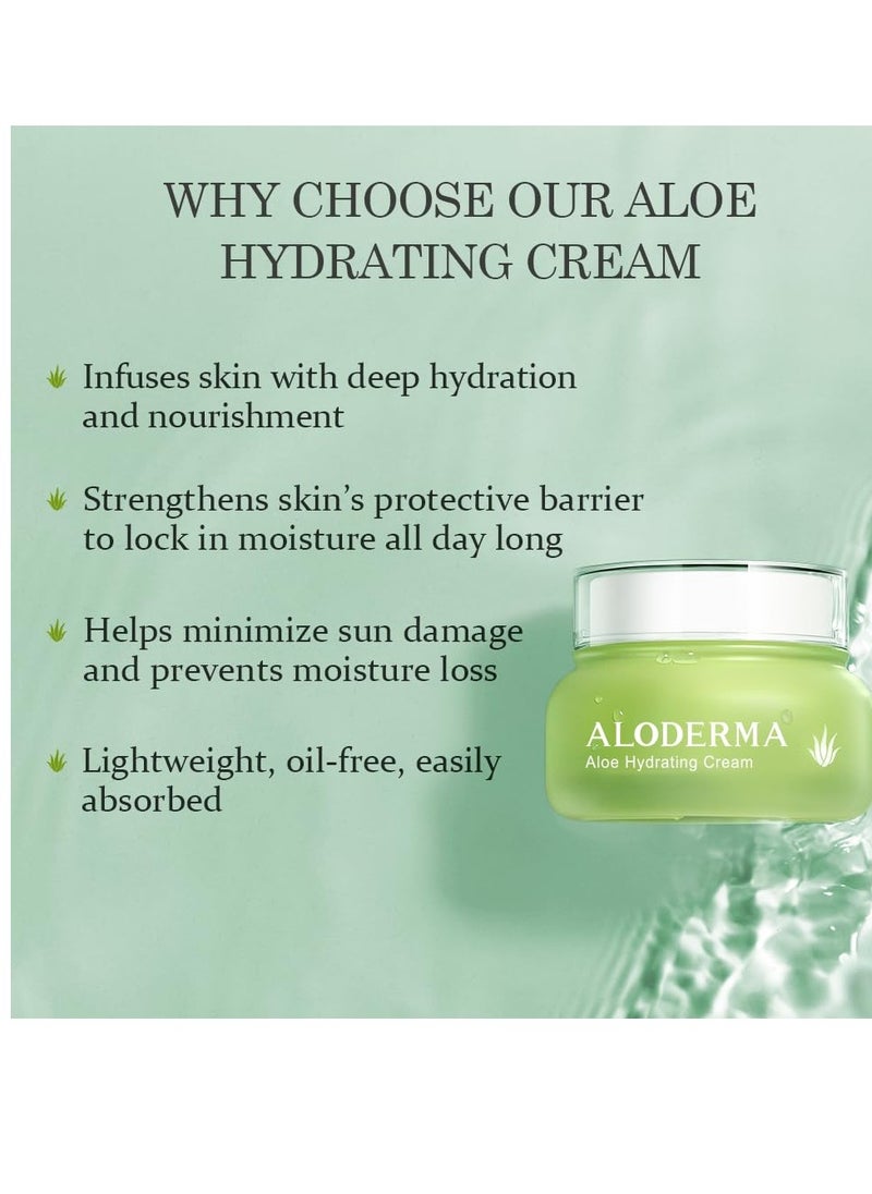 Aloderma Aloderma Basic Aloe Hydrating Set - 3 Pieces - Cleanser, Cream, 200g Aloe Vera Gel  - Image 3