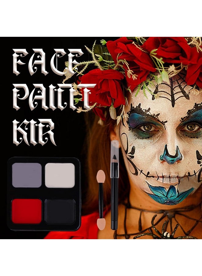 SOMGKINE Face Painting Kit, Black White Red Gray Face Paint, Face Paint Crayons, Face Body Painting Kit For Halloween Clown Makeup, Cosplay, Costume, Sfx Special Effect - Image 3