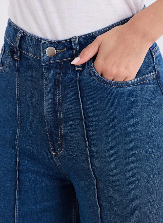 ستايلي بنطال جينز بقصة أرجل واسعة