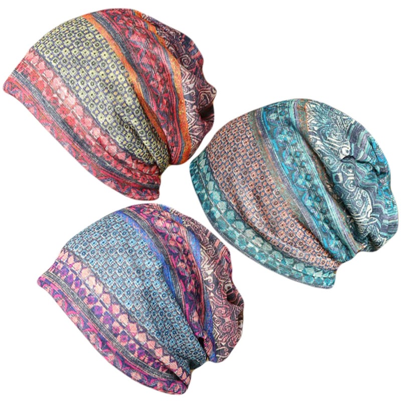 Qunson 3 Pack Womens Baggy Slouchy Beanie Chemo Hat Cap Cancer Headwear - Image 1