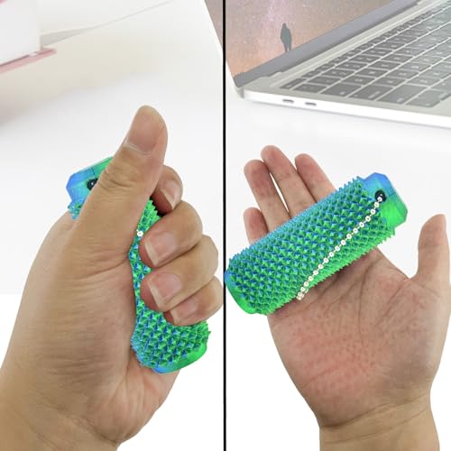 Deiviko 4Pcs Little Pain Ouchies Pain Stim Fidget Portable Stim Tool Pocket Mini Fidget Toy for Adults 3D Printed Venting Key Pendant Spiky Grippie Stim Keychain for Anxiety Relief Novelty Gifts - Image 5