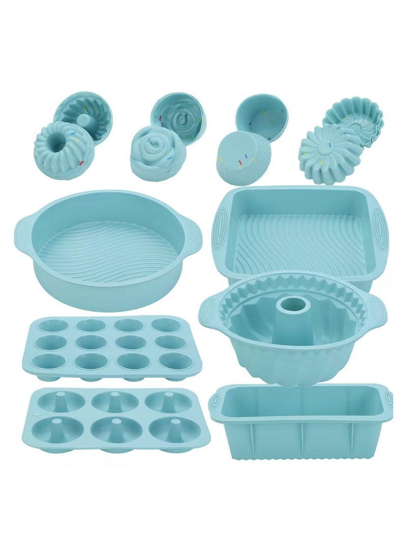 عام مجموعة صواني طب خبز بالكعك تتكون من 30 قطعة. تتضمن صواني كعك المفين والكوب كيك الصمغية، وسحيفة طب صمغية، وصواني طب الخبز المخبوز. - Image 1