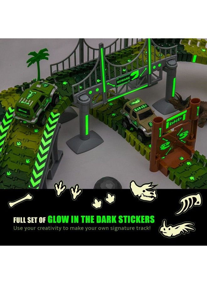 Dinosaur Glow In The Dark Race Train Track Toy For Boys & Girls Ages 3, 4, 5, 6, And 7, Let Your Kidsimagination Bring Dino Journey Adventure To Life (159 Pcs) Dinomaniacs By Jitterygit  - Image 3