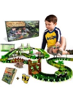 Generic Dinosaur Glow In The Dark Race Train Track Toy For Boys & Girls Ages 3, 4, 5, 6, And 7, Let Your Kidsimagination Bring Dino Journey Adventure To Life (159 Pcs) Dinomaniacs By Jitterygit  - Image 1
