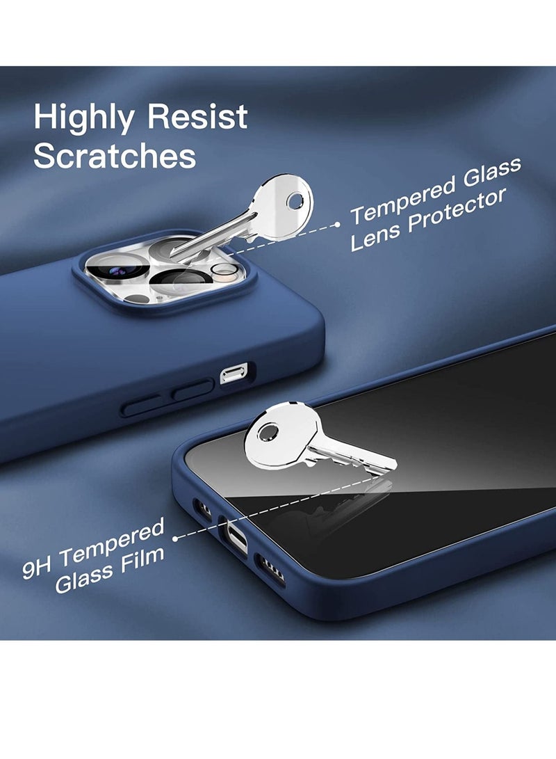 3 in 1 Silicone Case for iPhone 14 Pro Max 6.7-Inch, with 2-Pack Screen Protector and 2-Pack Camera Lens Protector, Full Coverage Tempered Glass Film - Image 3