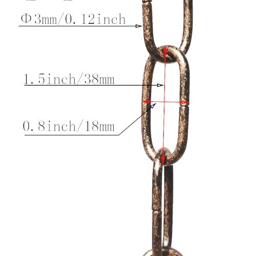 CUFEAL 6ft Aged Bronze Finish Lighting Chain Industrial Style Deco Chain 3mm - Image 3